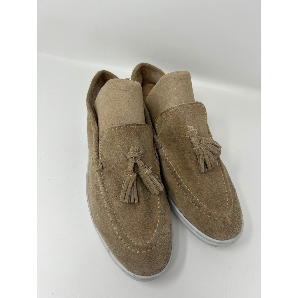 Marc Joseph New York Tan Suede Tassel Loafers Handcrafted in Brazil Womens 10
